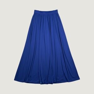 My Amelia James Royal Blue Maxi Skirt XL Flowy Jersey Knit Made in USA